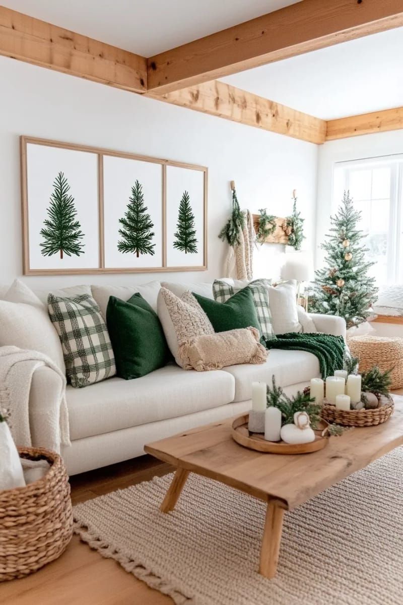 20. Green and white pine tree grid - photo 2