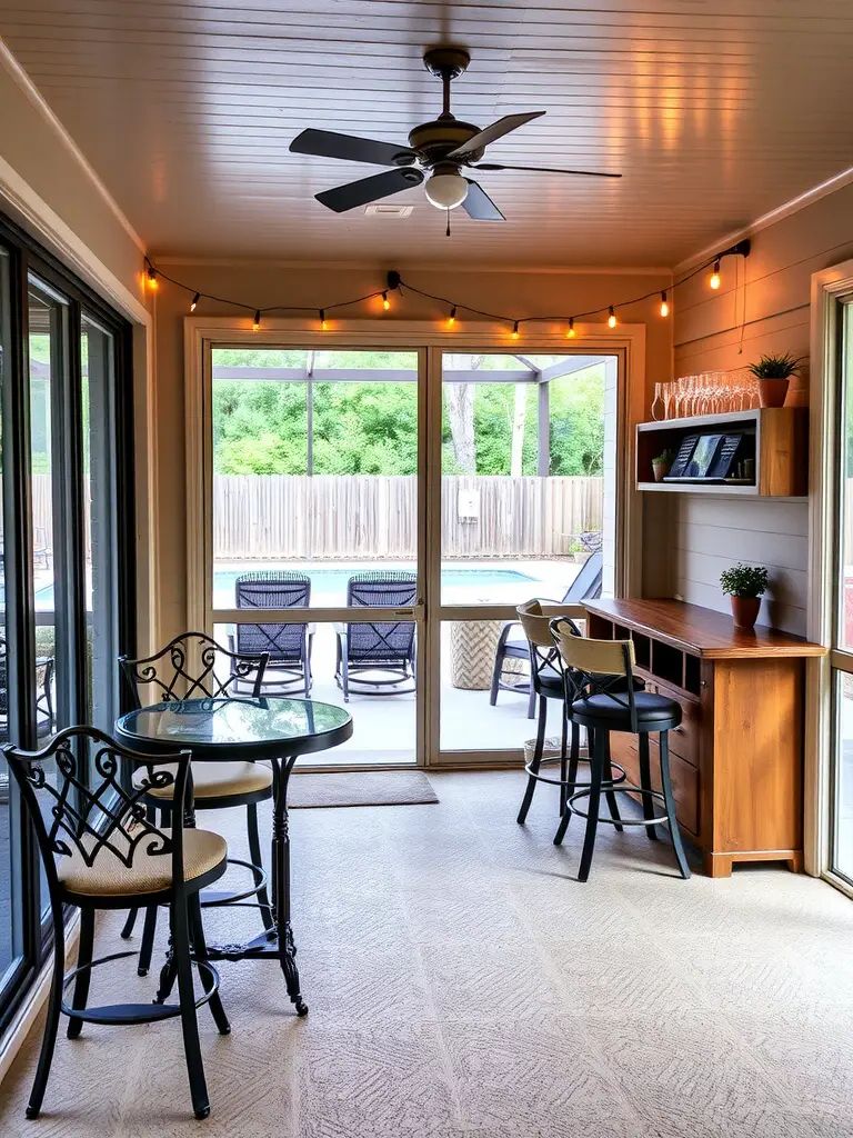 8. Screened Back Porch With Built-In Bar