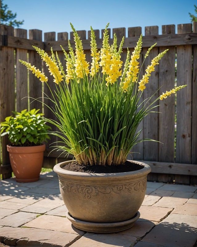 Pairing Lemongrass and Flowers in a Pot