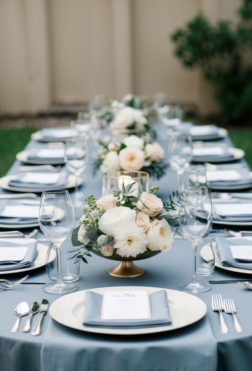 6) Dusty Blue Linen Touches