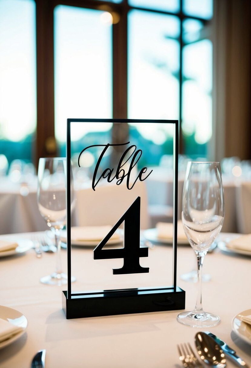 43) Black Acrylic Table Number Signs