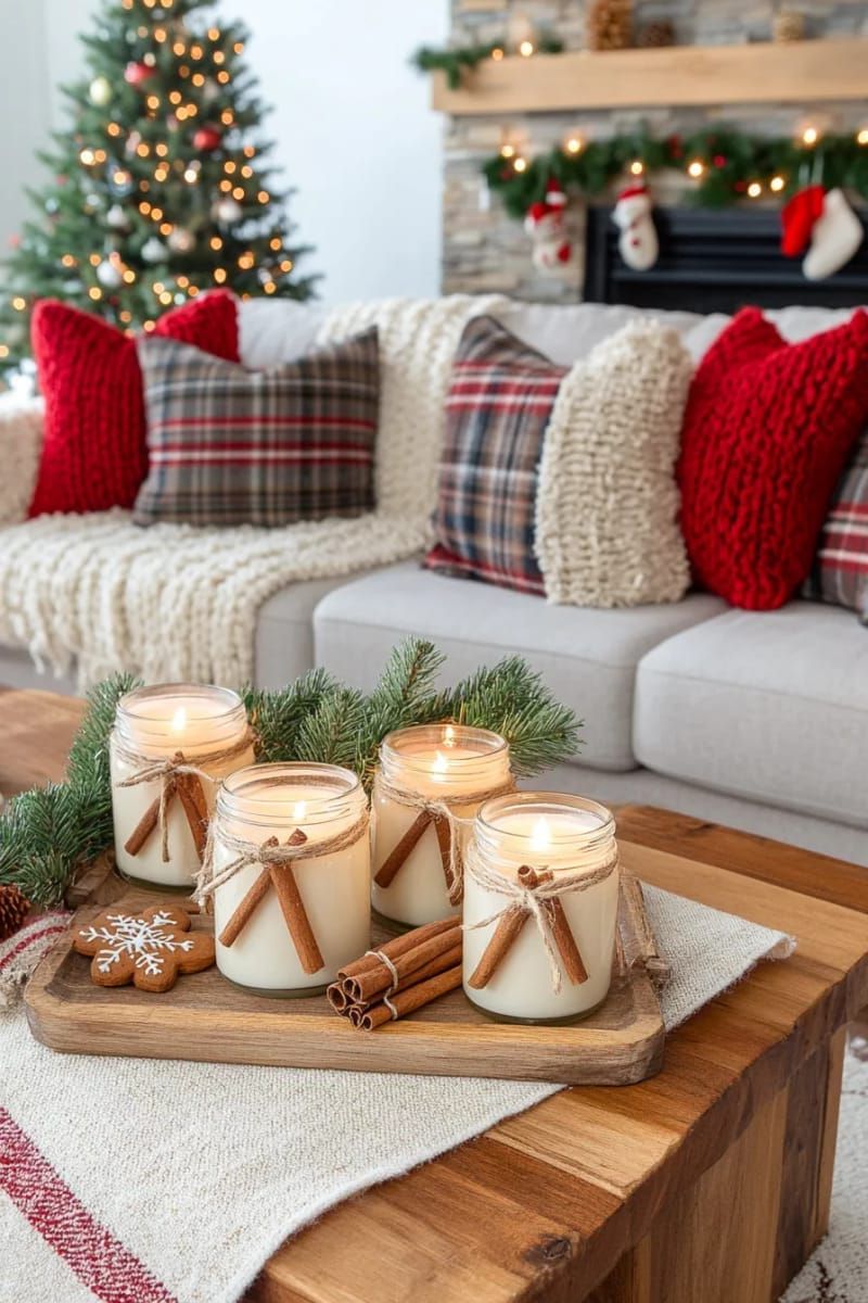 29. Cinnamon Stick Candle Holders Wrapped in Twine