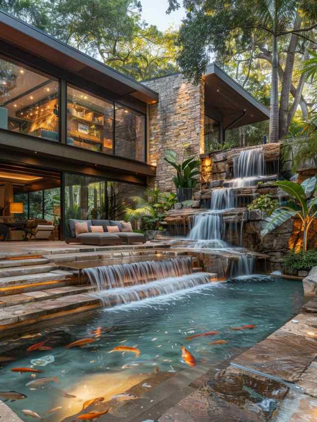 2025’s Top 47 Backyard Pool Ideas: Waterfall Wonders - photo 32