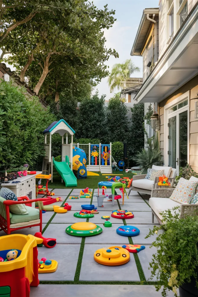 Family-Friendly Patio With Kids' Play Area