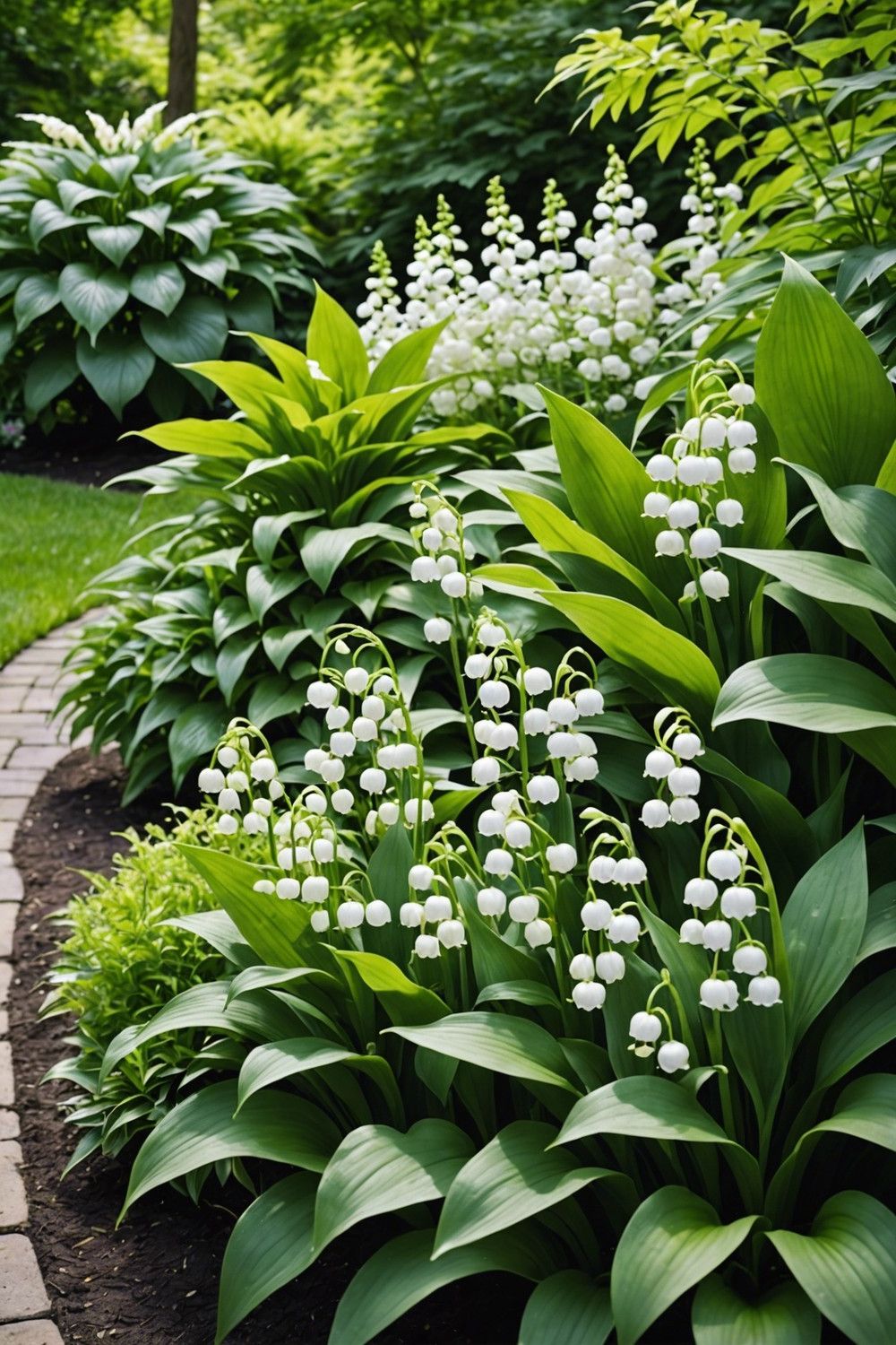 Design a Border Using Hostas and Lily of the Valley