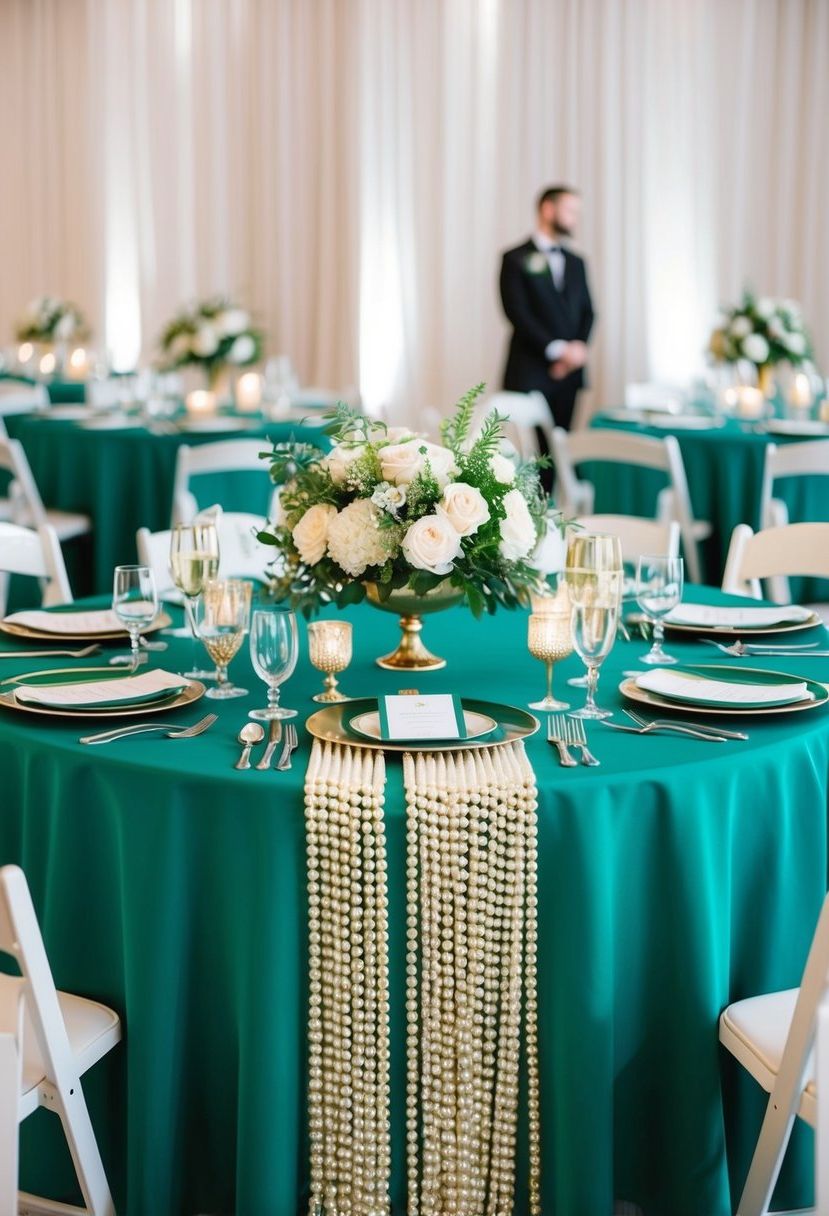 14) Emerald and Pearl Table Overlays