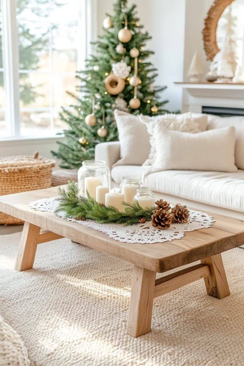21. Lace Coasters Under Pine-Scented Candles