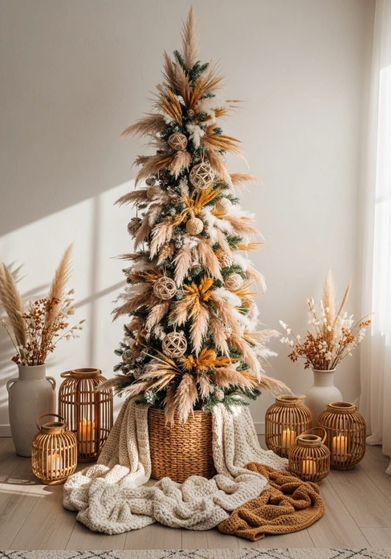 7. Bohemian Tree with Pampas Grass and Wheat