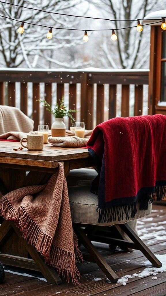 Cozy Blankets and Throws Outdoors