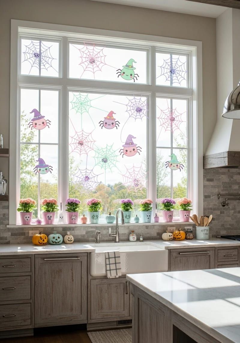 5. Cute Spider Web Window Clings - photo 3