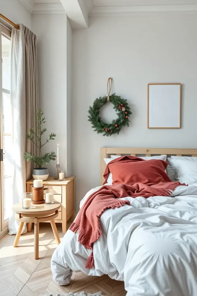 Scandinavian-Style Holiday Bedroom Decor