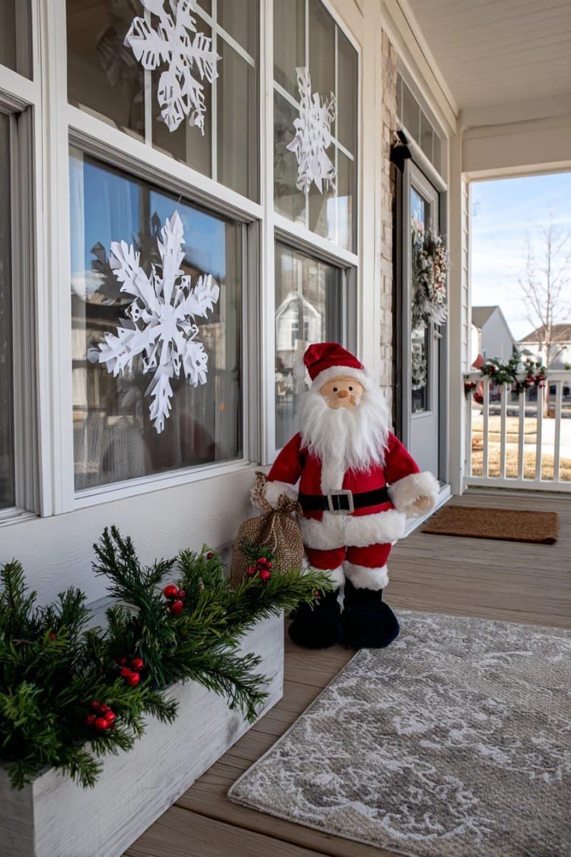 9. Snowflake window cutouts with a Santa figure - photo 2