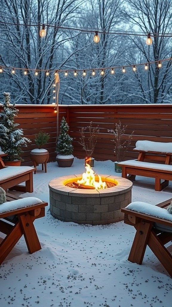 Built-In Fire Pits With Surrounding Bench Seating