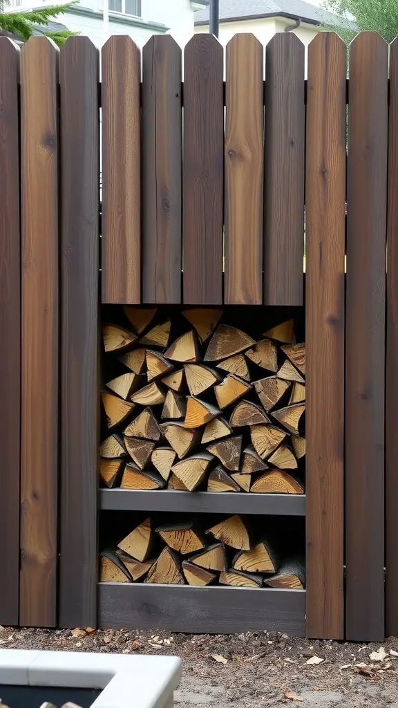 28. Privacy Fence With Built-In Firewood Storage