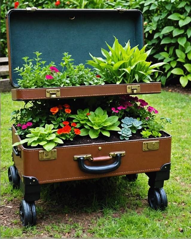 Planting in a Repurposed Suitcase