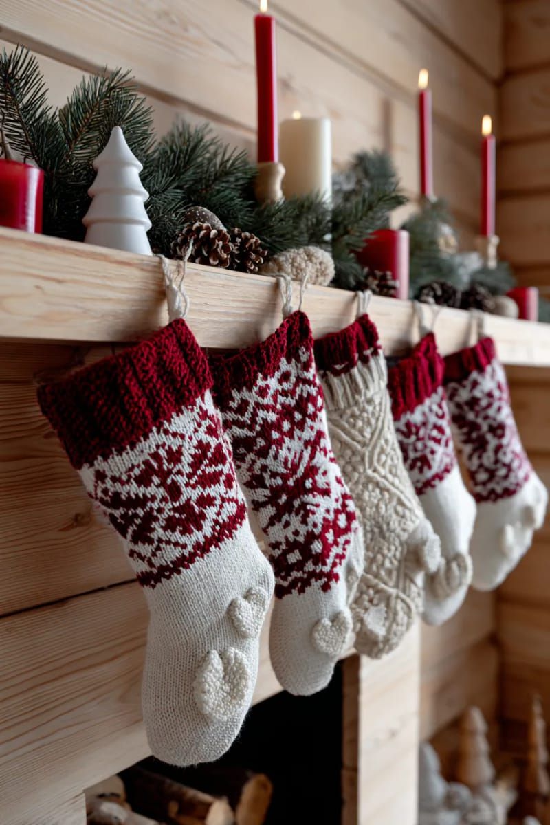 21. Scandinavian Look with Red Stitching and Felt Hearts - photo 2