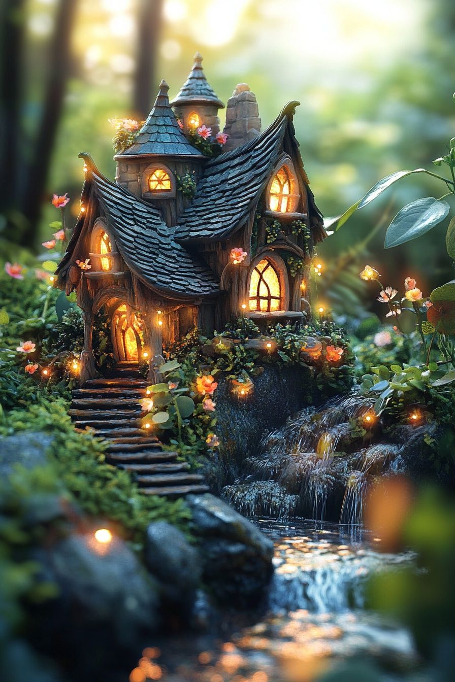 18. A Cottage Scene in Fairy Garden Land