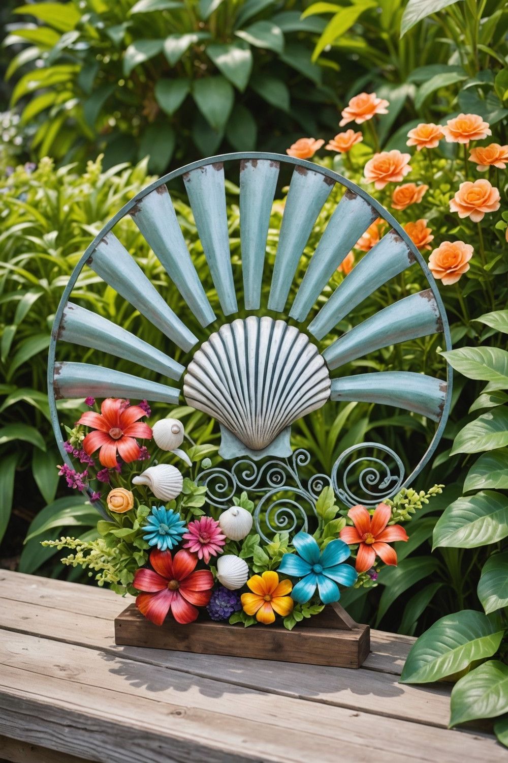 Ocean-Inspired Metal Garden Art
