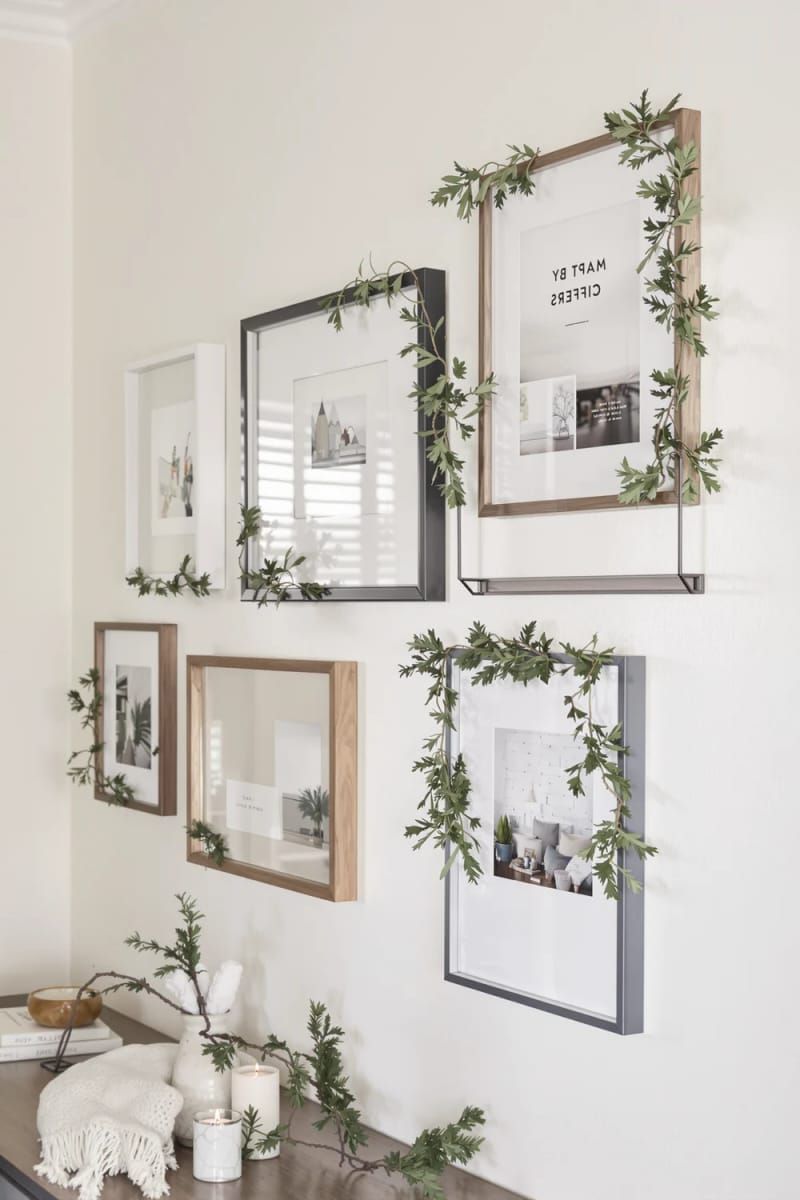 18. Evergreen Sprigs Tucked Into Framed Wall Art - photo 2