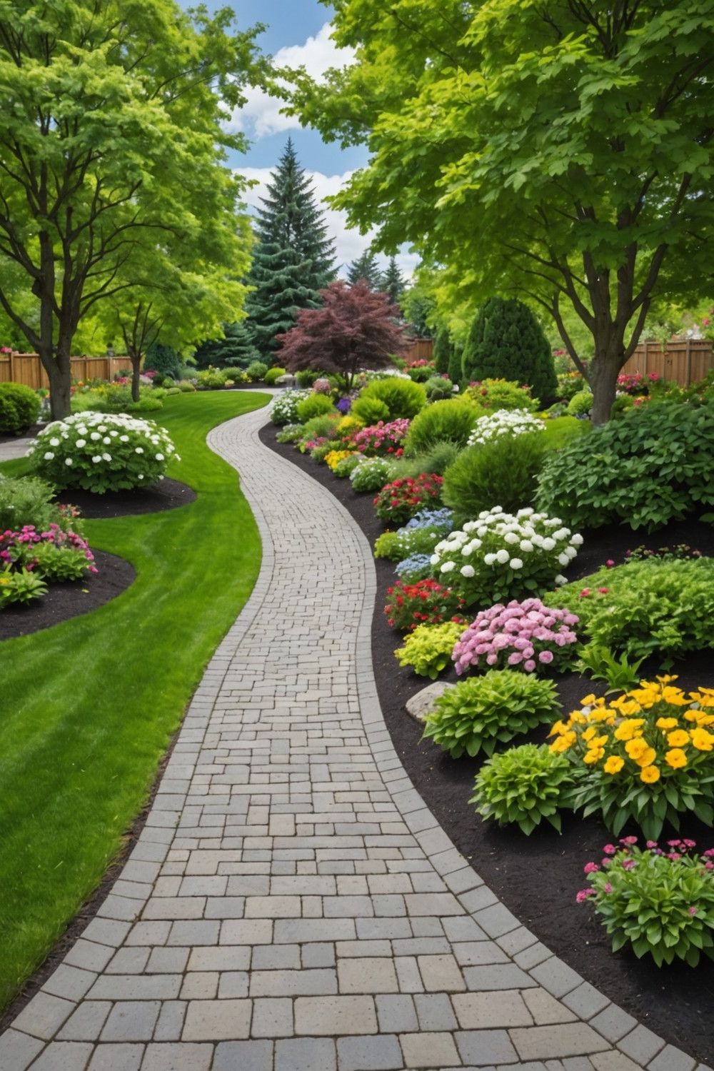 Interlocking Paver Wall with Built-in Planters