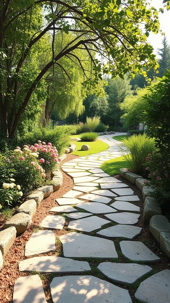 4. Decorative Pathways with Natural Stone