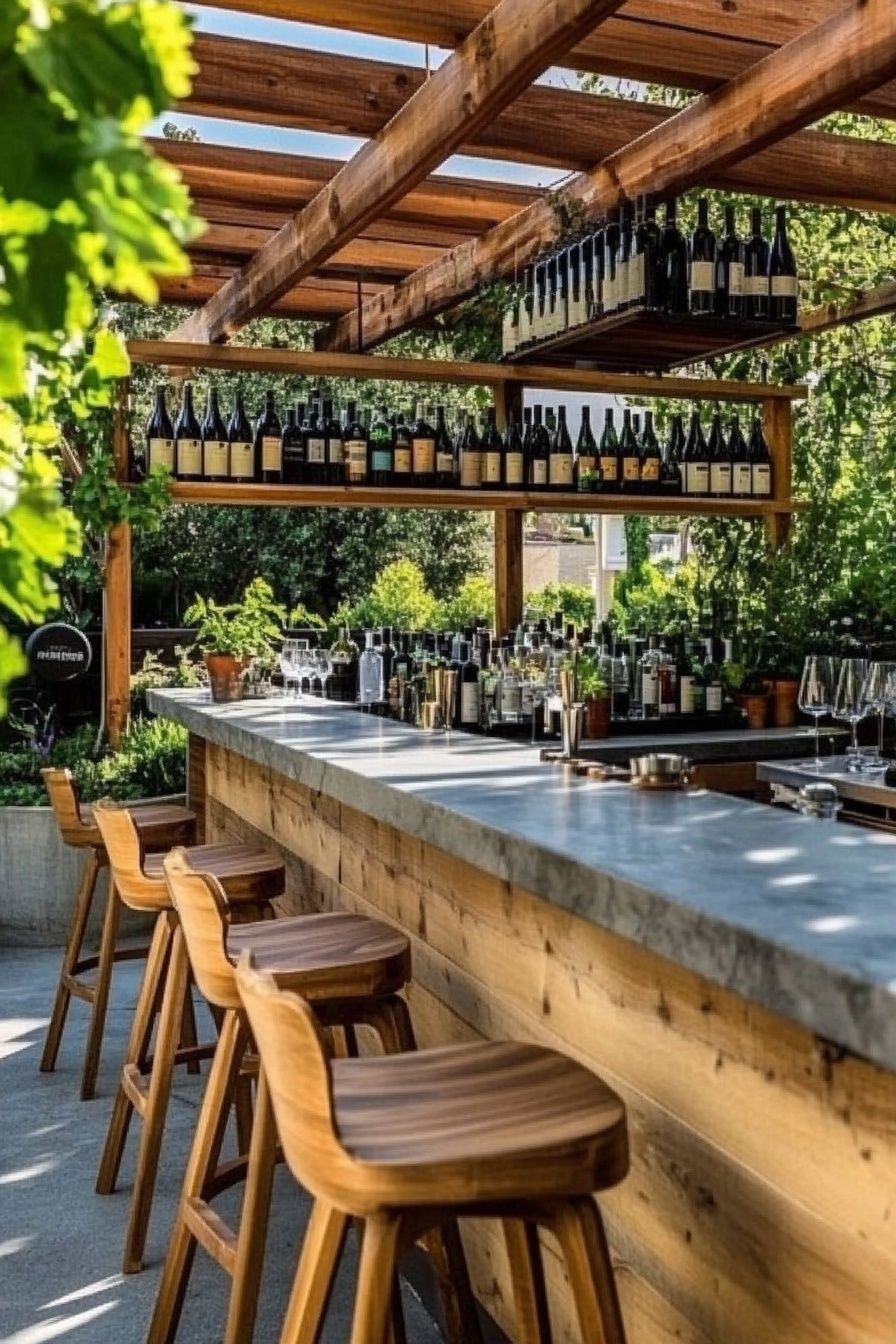 17. A Rustic-Chic Outdoor Patio Bar