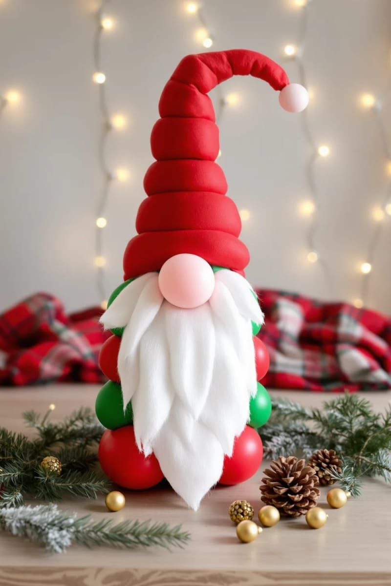 18. Balloon Christmas gnome with felt details