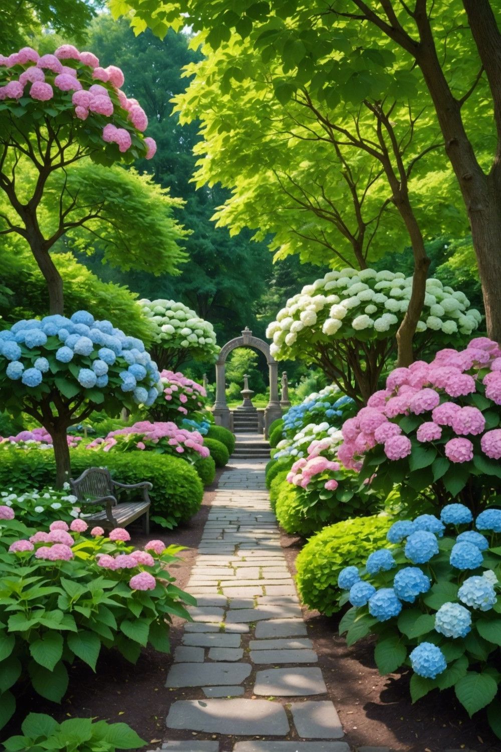 Hydrangea-Filled Arboretum Garden