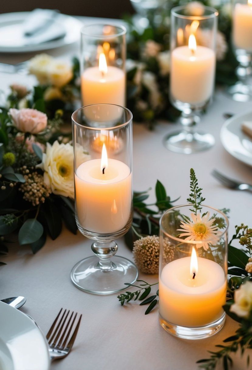 22) Centerpieces with Floating Candles