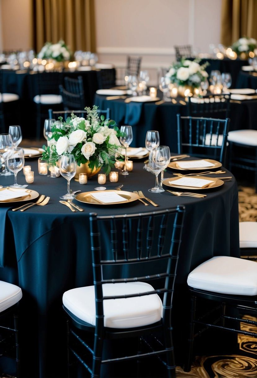5) Black Linens With Gold Accents