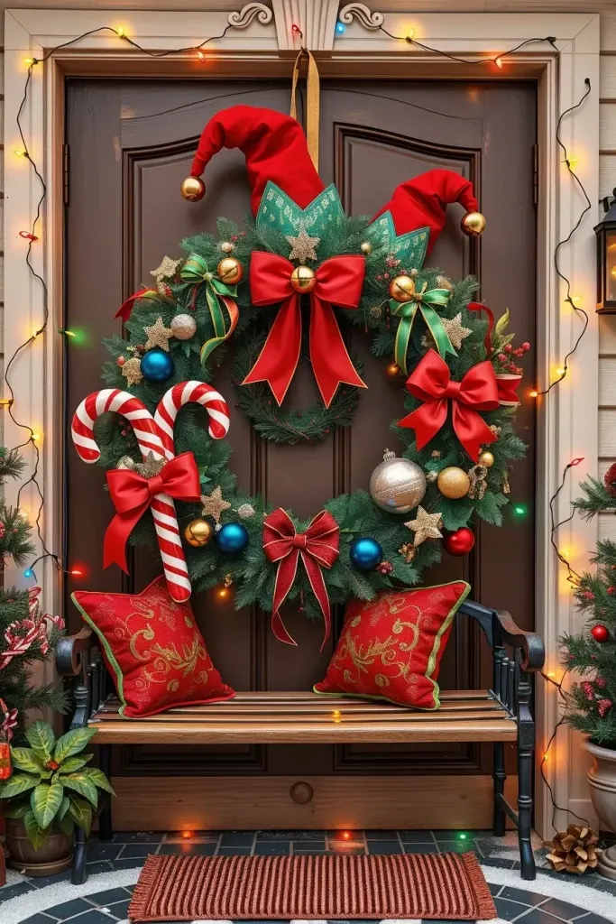 Playful Elf-Inspired Door Wreaths - photo 2