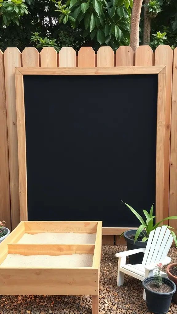 22. Secret Garden Fence With a Chalkboard Wall