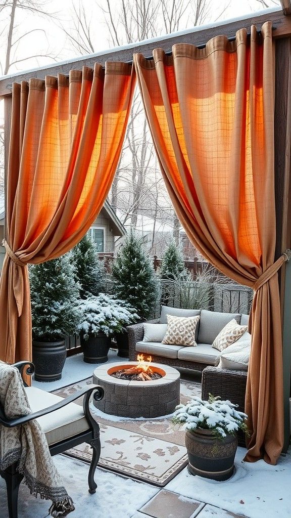 Heat-Retaining Outdoor Curtain Ideas