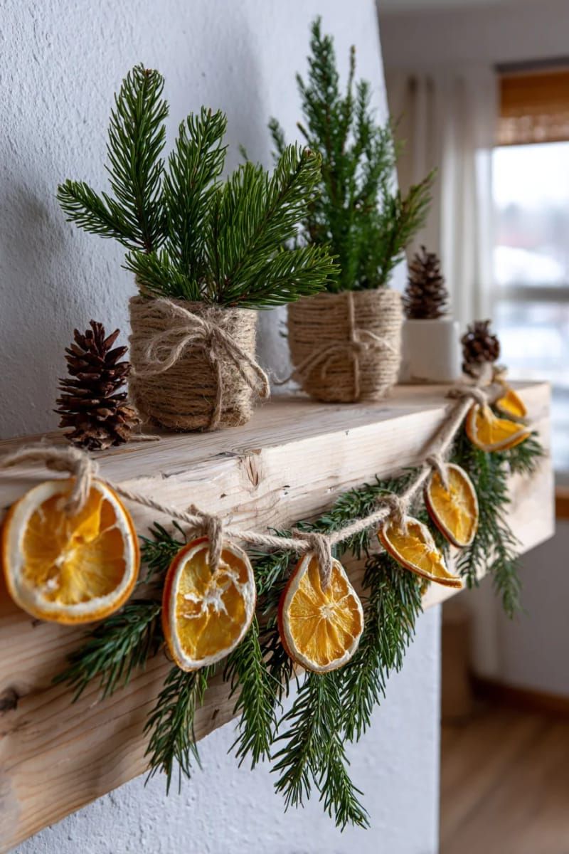 1. Dried Orange Garland on a White Mantle - photo 3