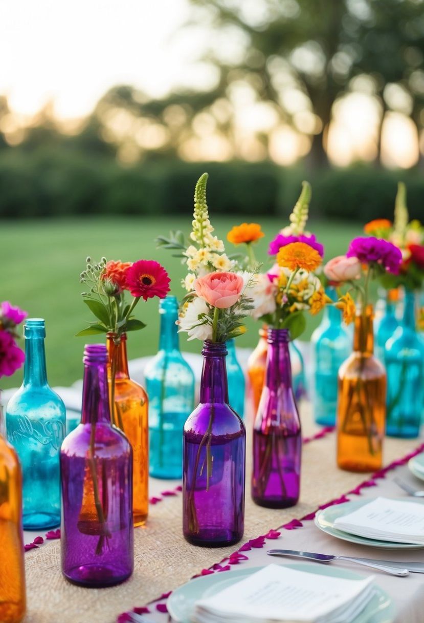 8) Colorful Glass Bottle Decor