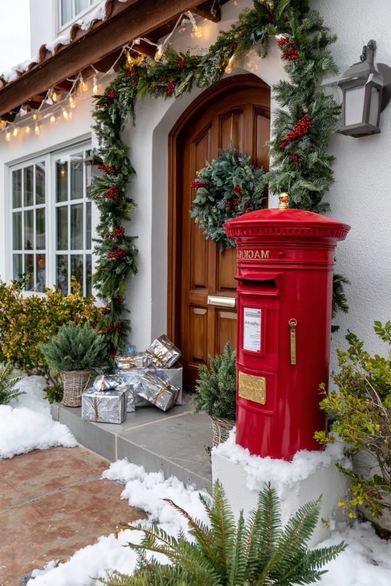 29. Mailbox Decorated with Mini Presents and Faux Snow - photo 3