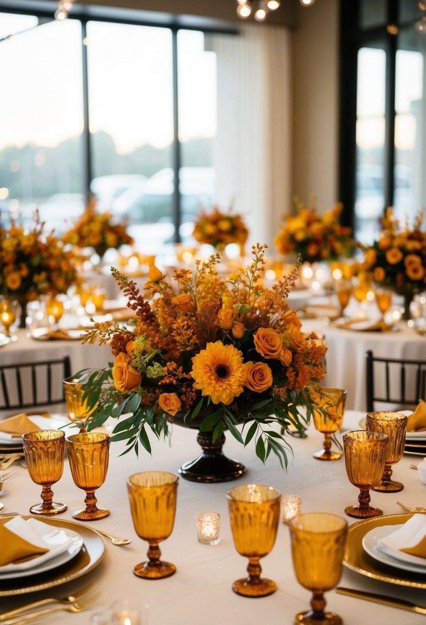 9) Amber Floral Arrangement Ideas