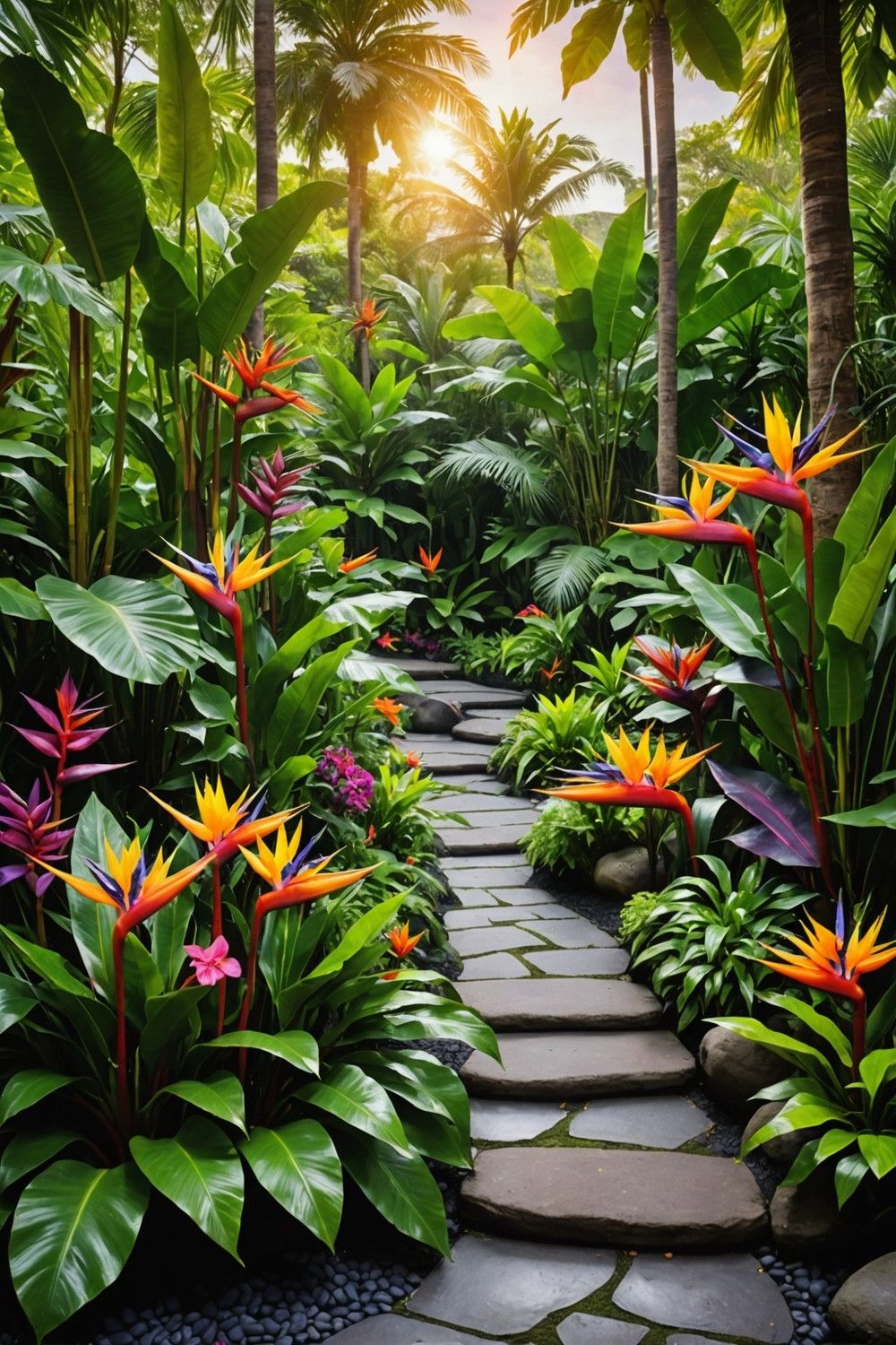 Exotic Plants Like Bird of Paradise and Heliconia