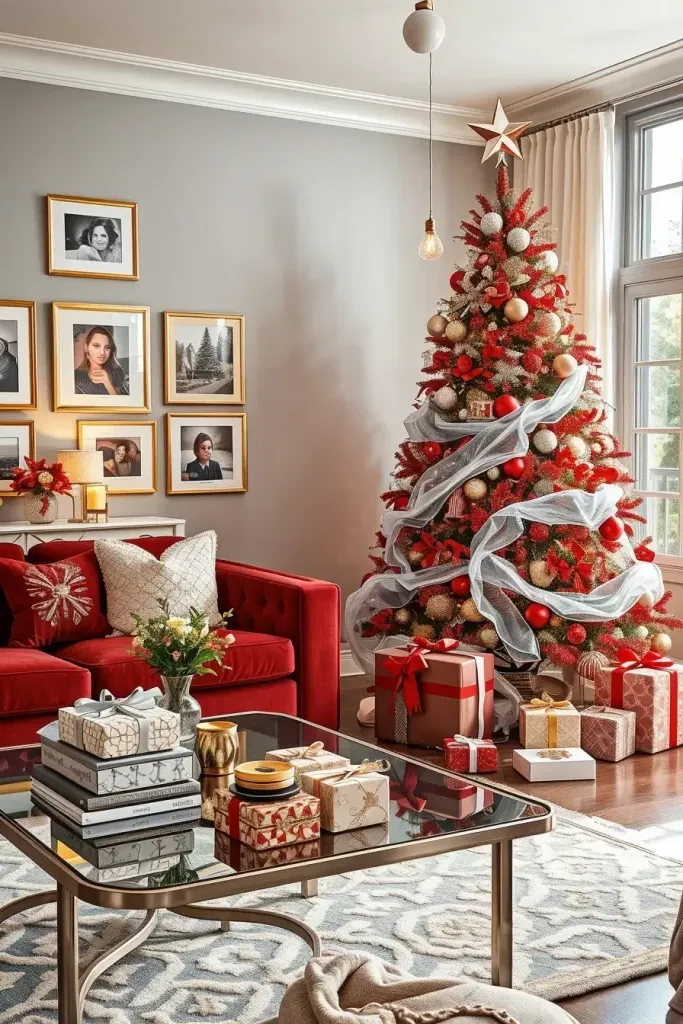 Social Media Inspiration for Red and Silver Trees