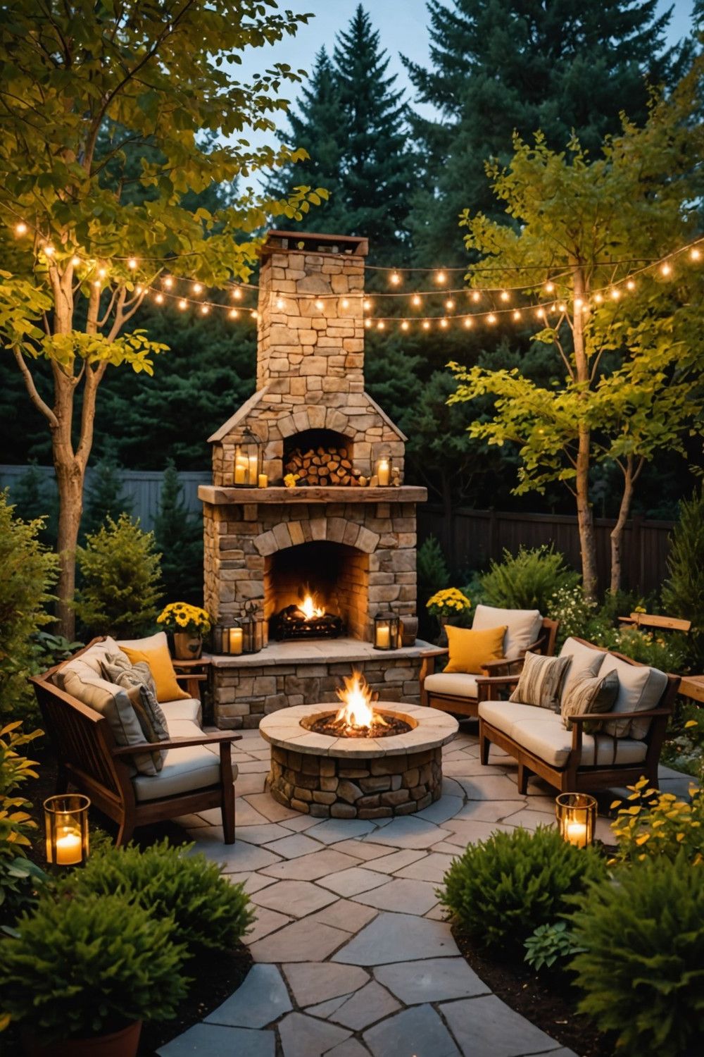 Cozy Rustic Outdoor Fireplaces