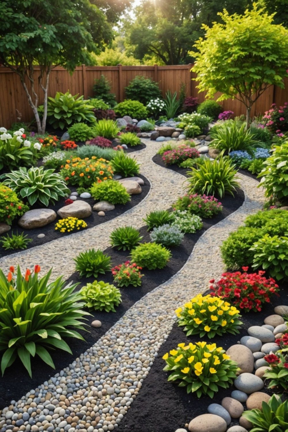 Bordering Beds with Colored Pebbles
