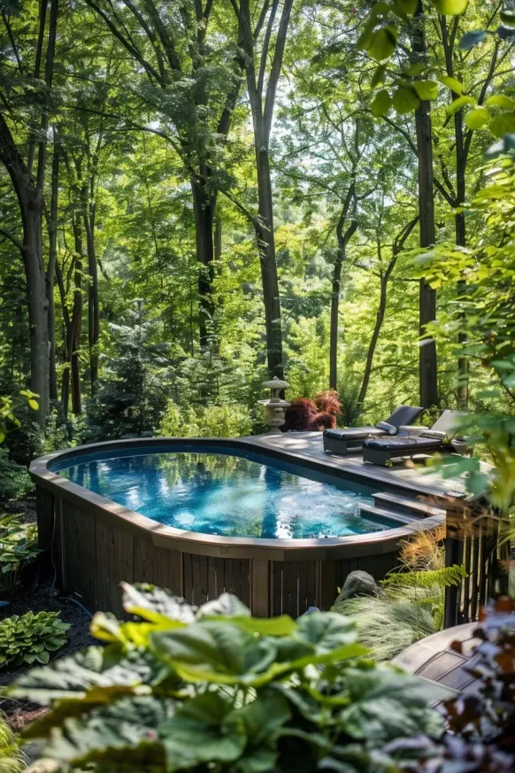 Quiet Pool Retreat Surrounded by Trees