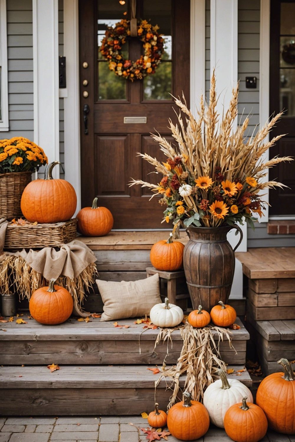 Cornstalks and Dried Flowers