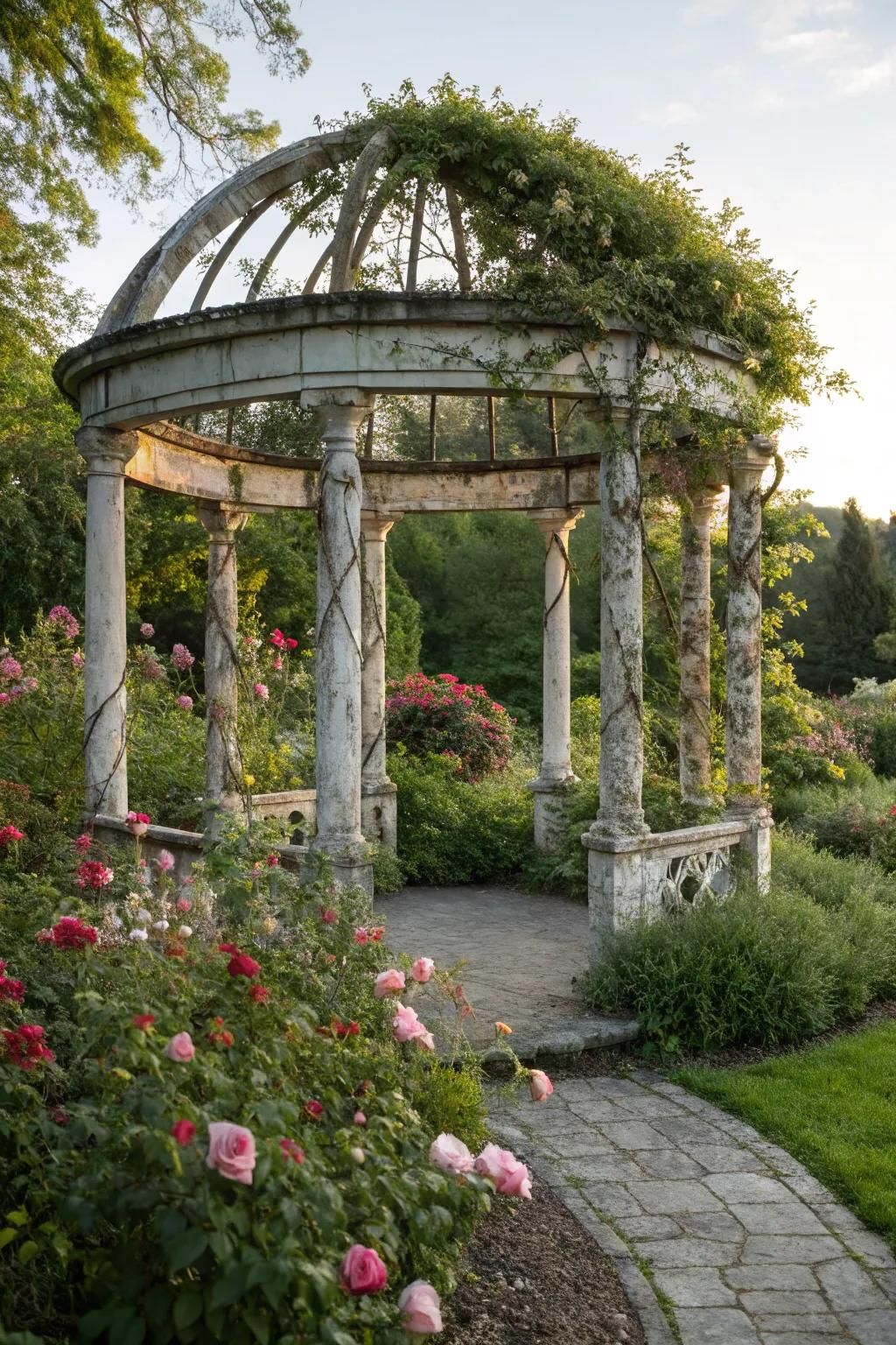 Vintage-Inspired Circle Pergola Design