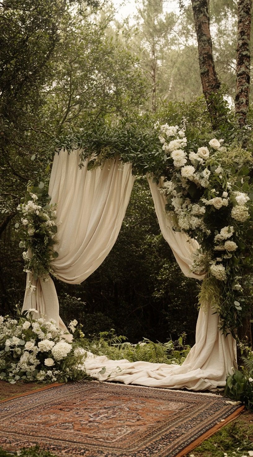 15. Greenery Arch Framing Your Vows