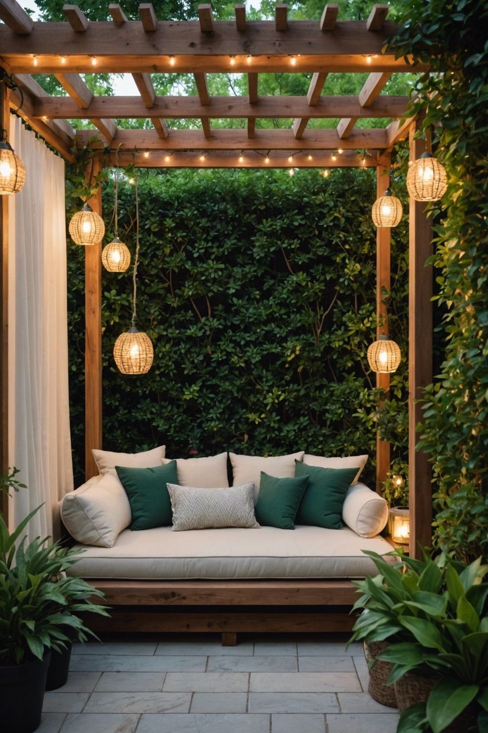 Pergola Built Around a Daybed