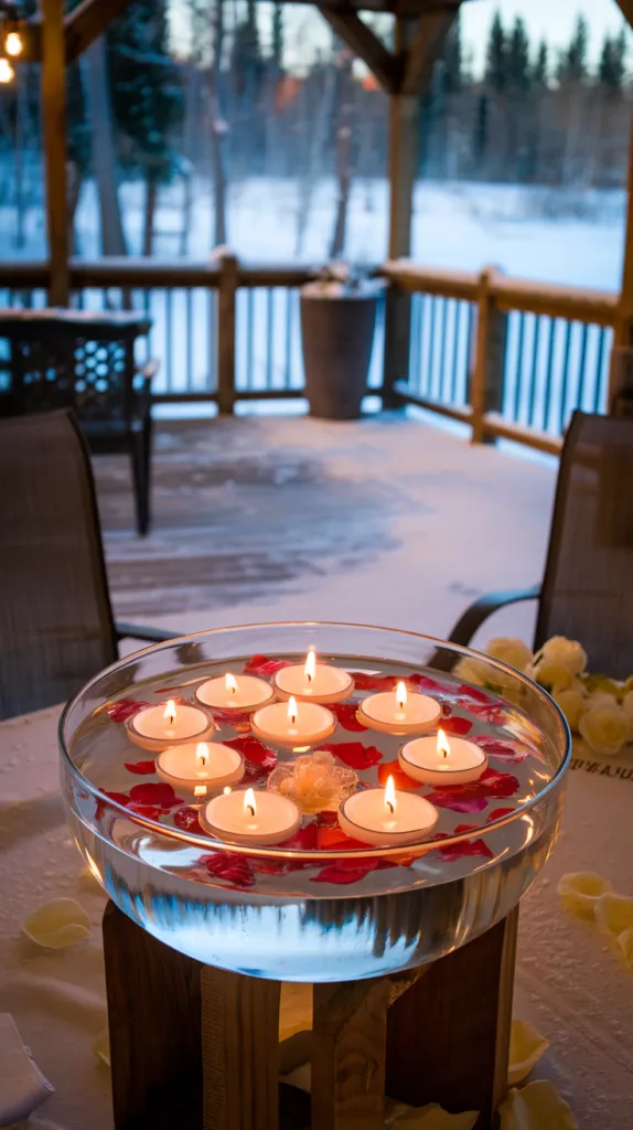 Floating Candles in a Water Bowl