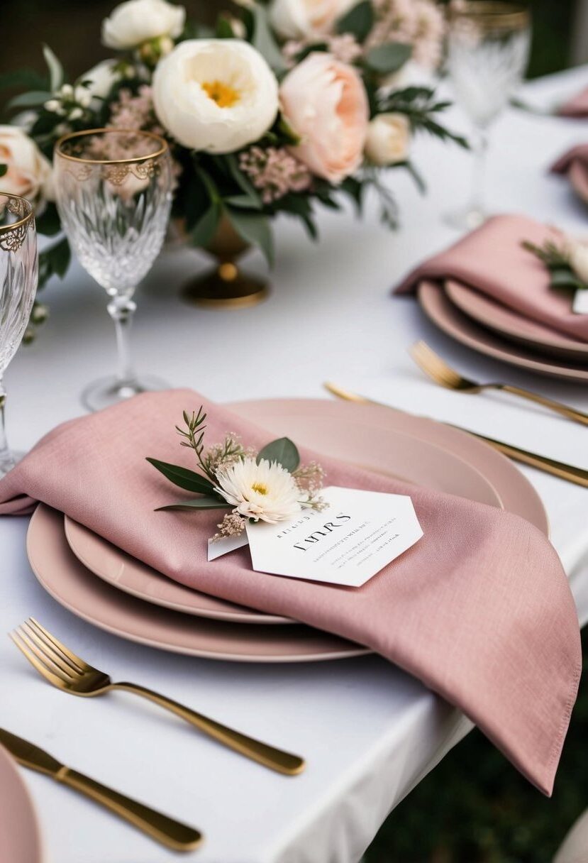 4) Blush Pink Napkin Ideas