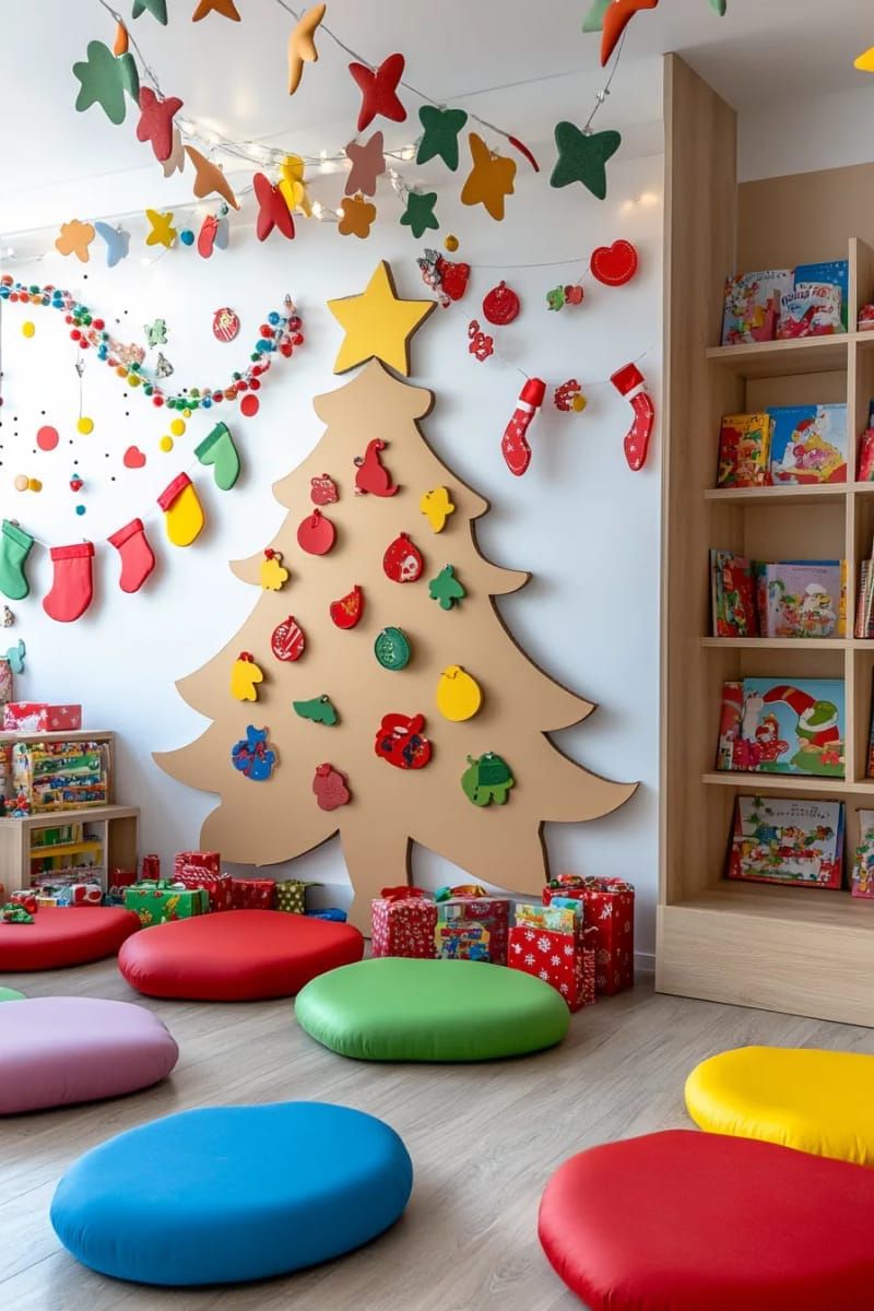 15. Cardboard cutout tree with stick-on foam shapes - photo 2