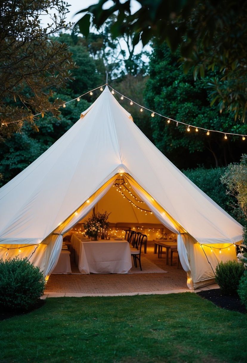 4) Set Up a Fairy-Lit Romantic Tent